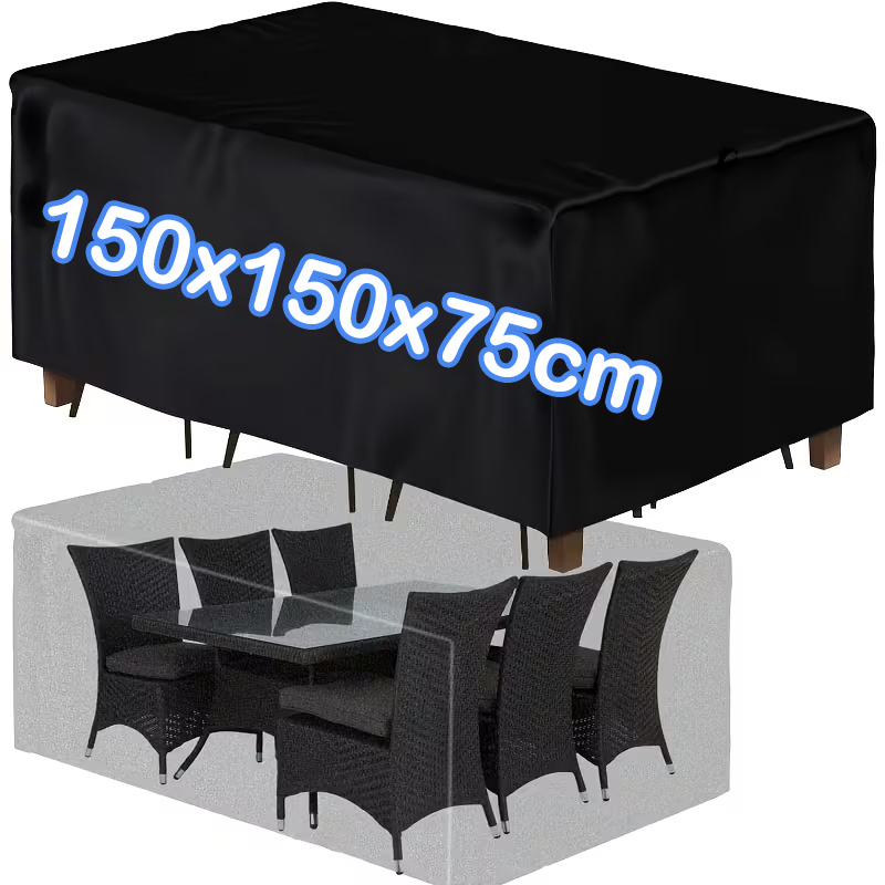Outdoor Furniture Black - Чехол для садовой мебели 150x150x75 см,