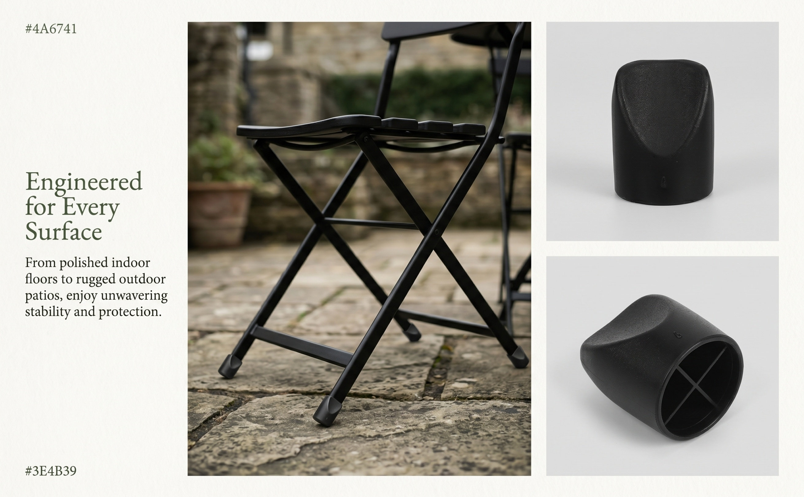 Outdoor Furniture Black - 8 шт. черных стабилизирующих колпачков для