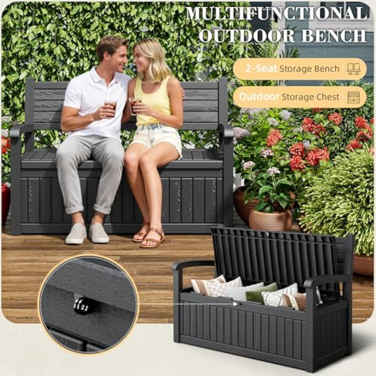Водонепроницаемый ящик-скамья  – обзор и цена Outdoor Furniture With Storage For Cushions