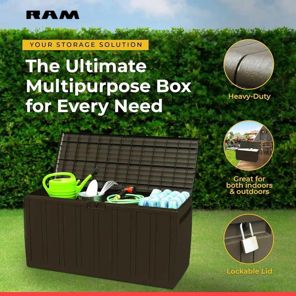 Коричневый уличный контейнер д – обзор и цена Outdoor Furniture With Storage For Cushions
