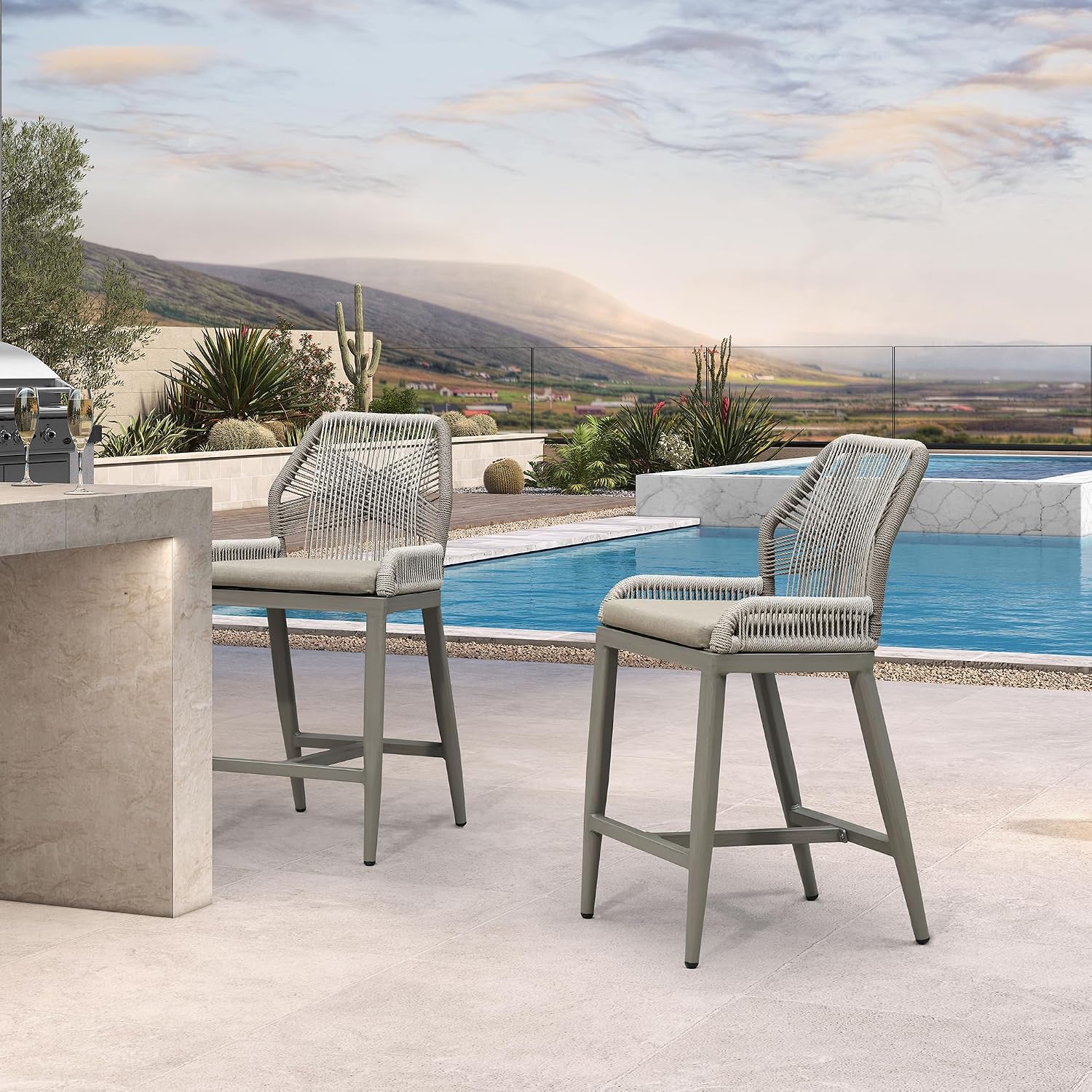 Барные стулья цвета тауп, 2 шт – обзор и цена Outdoor Furniture Quick Dry
