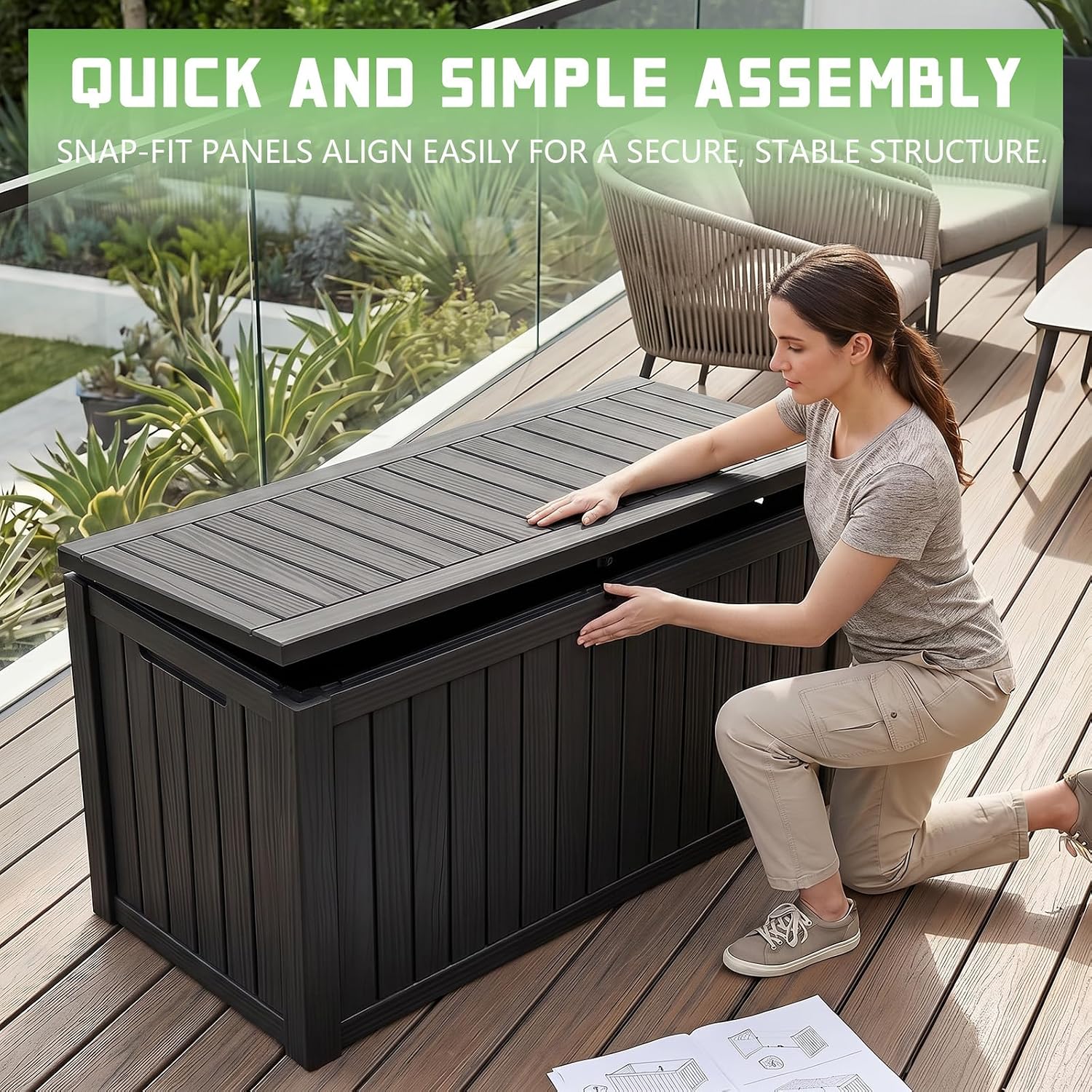 200-галлонный запираемый ящик  – обзор и цена Outdoor Furniture Black