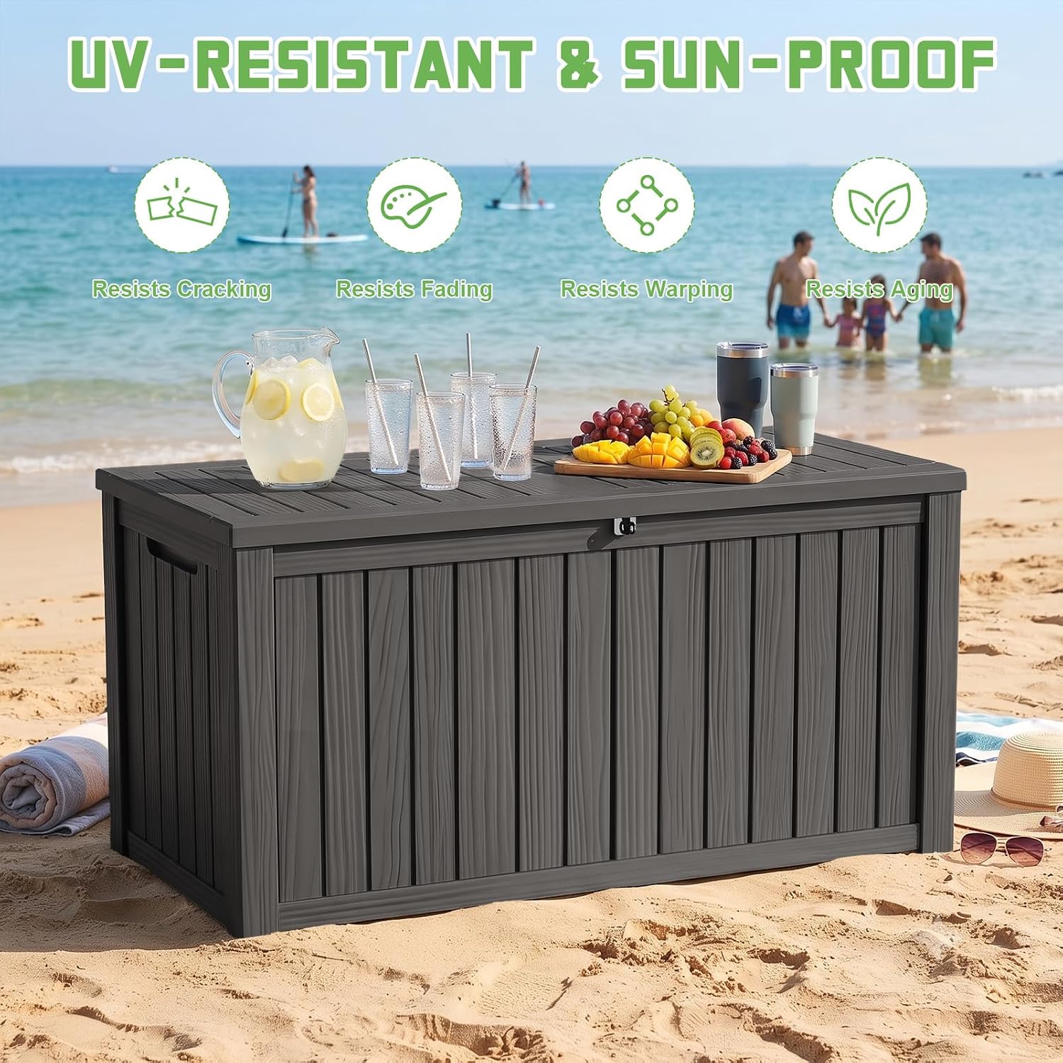 200-галлонный запираемый ящик  – обзор и цена Outdoor Furniture Black